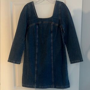 Lee Women's Square Neck Long Sleeve Denim Dress